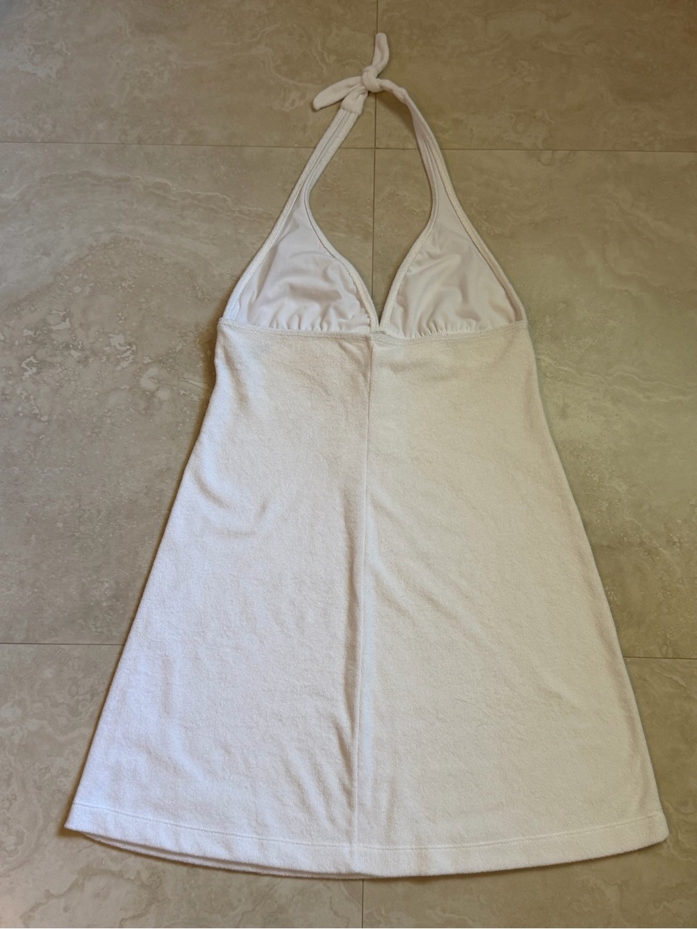 Ralph Lauren Vintage Terry White Halter Swim Coverup Dress - Picture 7 of 9